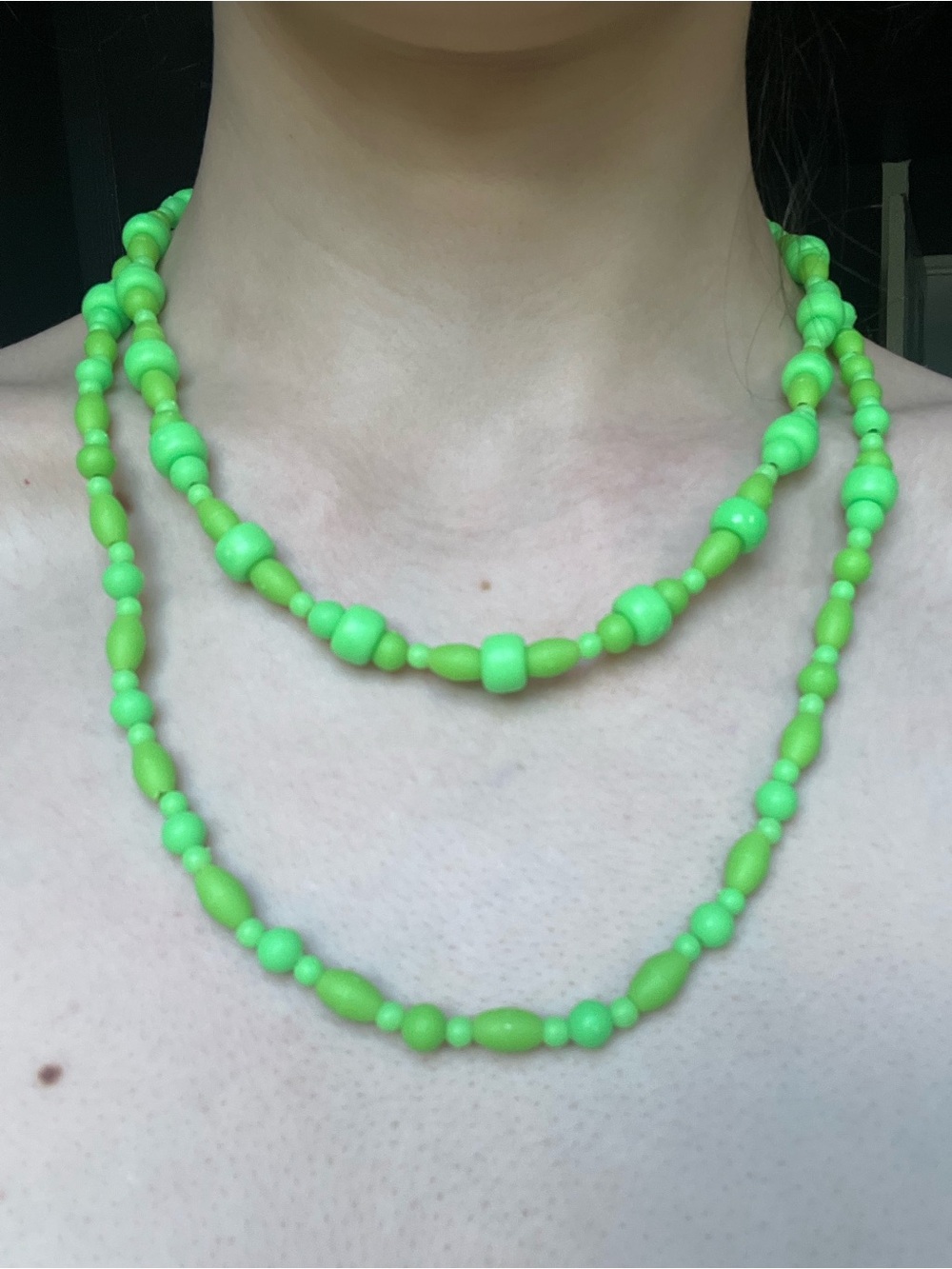 Neon Green Bead Jewelry Set - Necklace, Bracelet & Earrings - Picture 6 of 6